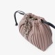 Charles Keith Pleated Covered Shoulder Bucket Bag Mauve